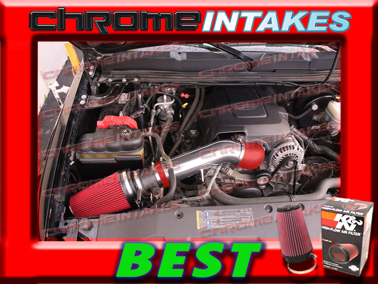 99-07 SILVERADO SIERRA TAHOE YUKON AVALANCHE 1500 V8 COLD AIR INTAKE Black Red