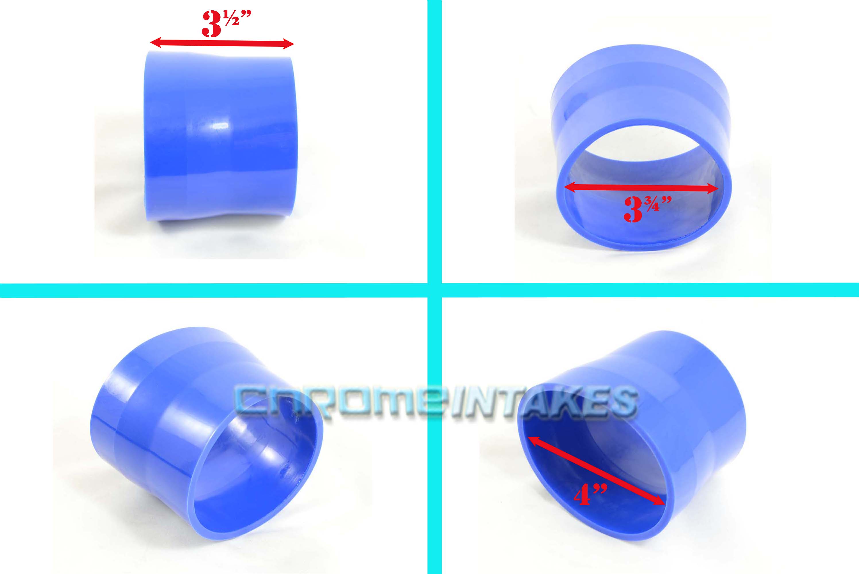 BLUE 3.75/"-4/" AIR INTAKE//PIPING RUBBER REDUCER COUPLER FOR CHRYSLER
