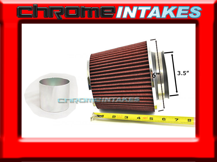 RED 1990 UNIVERSAL 89mm 3.5/" SMALL AIR INTAKE FILTER
