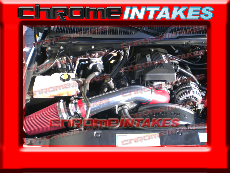 WB 99-06 07 CHEVY//GMC//CADILLAC TRUCK//SUV 4.8//5.3//6.0//8.1 COLD AIR INTAKE BLK RED